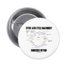 Citric Acid Cycle Machinery Embedded Within Krebs Pinback Button