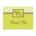 Citrine & Brown Thank You Postcard