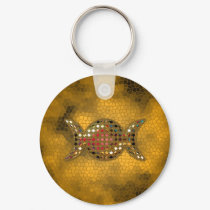 Citrine Topaz Triple Goddess Art Key Fob Keychain