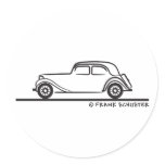 Citroën Traction Avant 15 Round Sticker