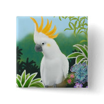 Citron Cockatoo Pin buttons by twopurringcats Citron Cockatoo Pin buttons