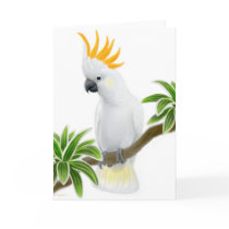 Citron Crested Cockatoo Greeting Card by twopurringcats Citron Crested Cockatoo Greeting Card