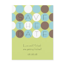 Citron Dots Save the Date Postcard (Customizable)
