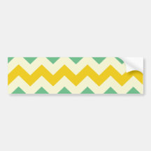 Citrus and Lime Chevron Zigzags Yellow Green Bumper Stickers