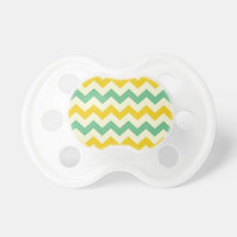 Citrus and Lime Chevron Zigzags Yellow Green Pacifier
