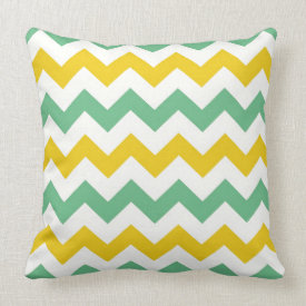 Citrus and Lime Chevron Zigzags Yellow Green Pillow