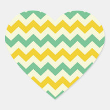 Citrus and Lime Chevron Zigzags Yellow Green Stickers