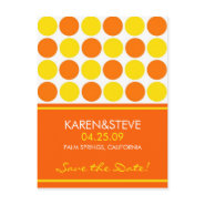 Citrus Colored Save the Dates postcard