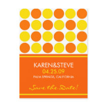Citrus Colored Save the Dates postcards