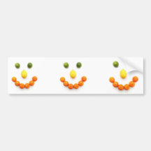 Citrus Fruit Smiley Smile Bumper Stickers
