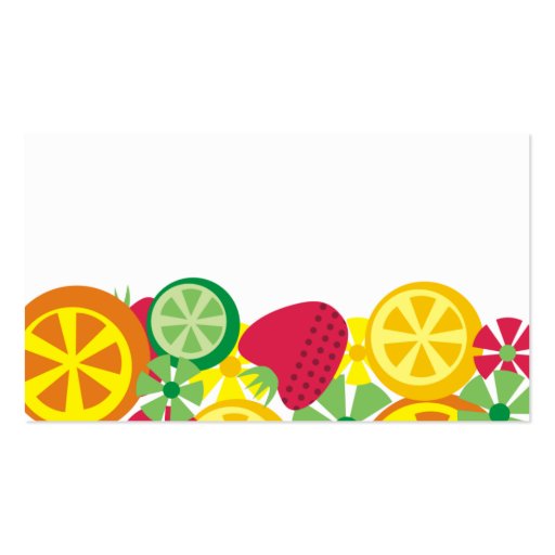 citrus fruit strawberry chef catering business car business card template (front side)
