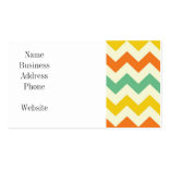 Citrus Lime Green Orange Yellow Chevron Zigzags Business Cards