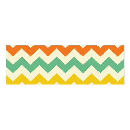 Citrus Lime Green Orange Yellow Chevron Zigzags Business Card Templates (back side)