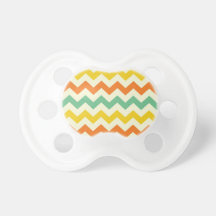 Citrus Lime Green Orange Yellow Chevron Zigzags Pacifiers