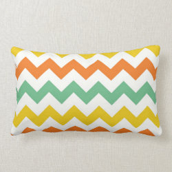 Citrus Lime Green Orange Yellow Chevron Zigzags Throw Pillows