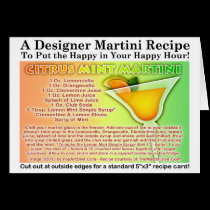 Citrus Mint Martini Recipe Cards cards