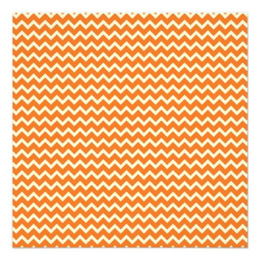 Citrus Orange Chevron Birthday Party Invitations