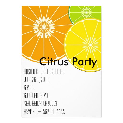 Citrus Party Invitation