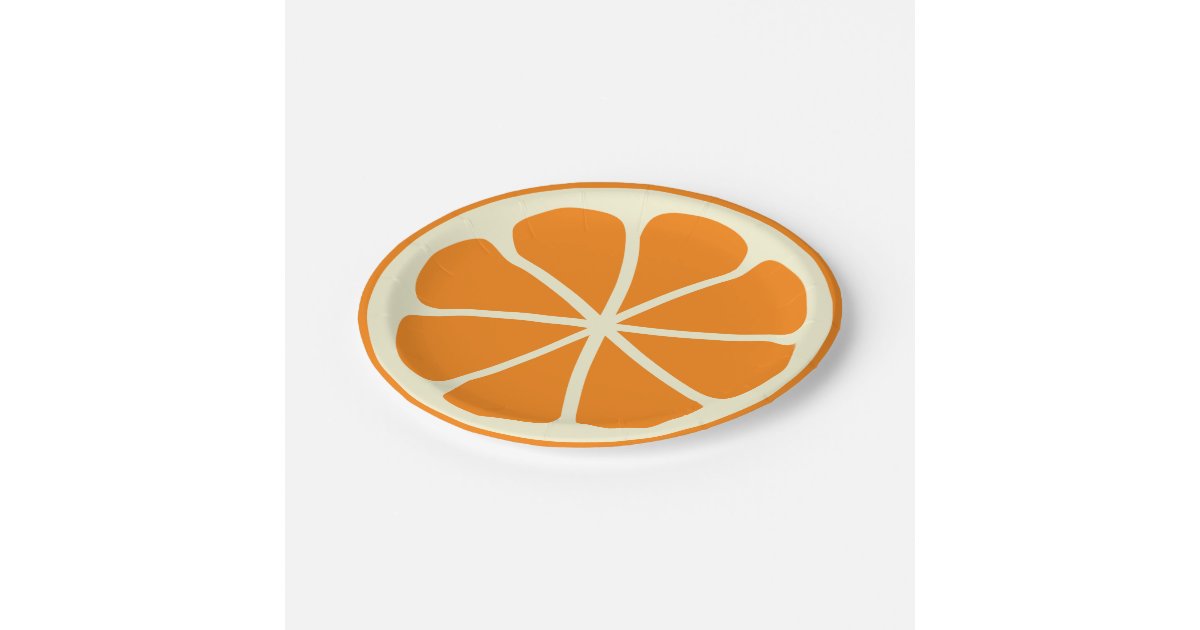 Citrus Party Orange Paper Plate Zazzle