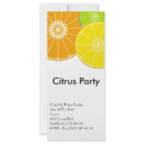 Citrus Party Rack Card invitation
