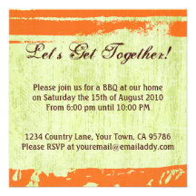 Citrus Pop Design BBQ Dinner Party Invitation