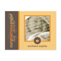 Citrus Precious Angel Flat Birth Announcement Card postcards