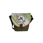 Citrus Splash Modern-Retro Stripes with Monogram Courier Bags