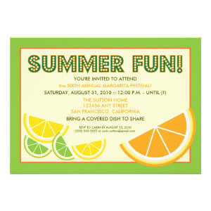 Citrus Summer Fun Cookout Invitation (green)