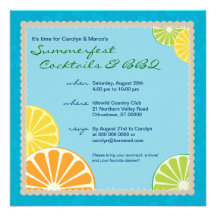Citrus Summer Party Personalized Announcement