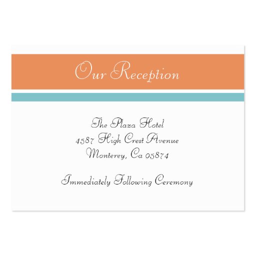 Citrus Tropical Spa Wedding Reception Insert Cards Business Card Template