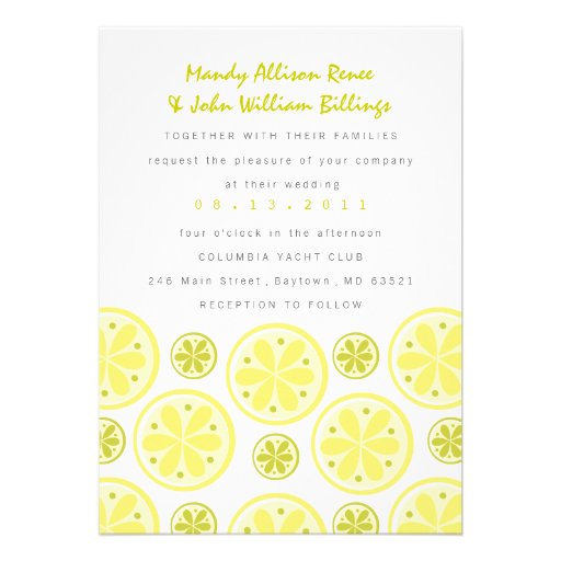 Citrus Wedding Invitation