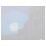 City at night with moon letterhead design