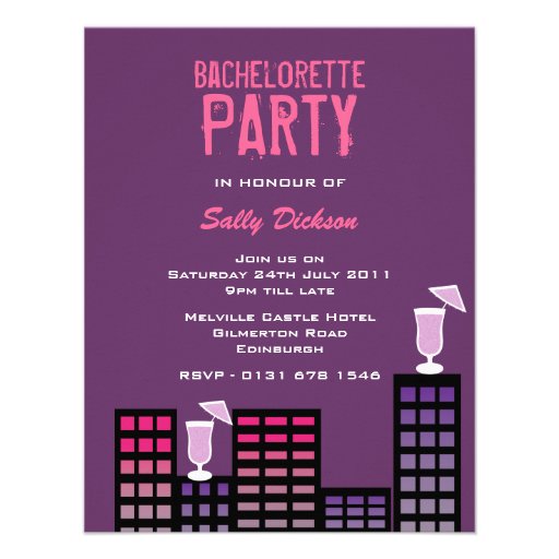 City Blocks Bachelorette Party Invitation