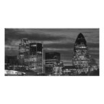 City Buildings in black and white Picture Card