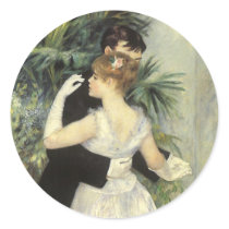 City Dance by Pierre Auguste Renoir Round Stickers