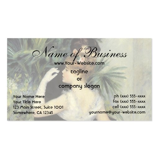 City Dance by Renoir, Vintage Wedding Portrait Business Card (front side)