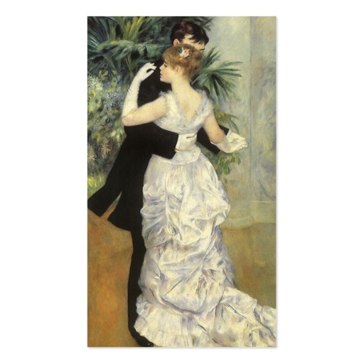 City Dance by Renoir, Vintage Wedding Portrait Business Card (back side)