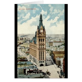 City Hall Milwaukee WI Repro Vintage 1911 card