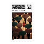 City in the rain stamps