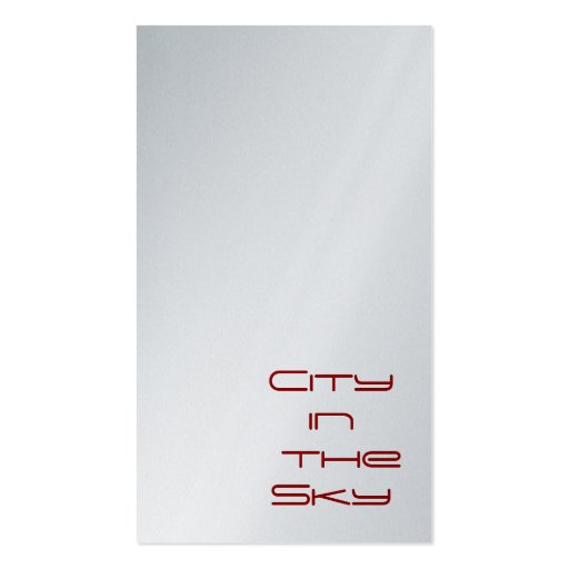 "City in the Sky"  Geometric Art Business Cards (back side)