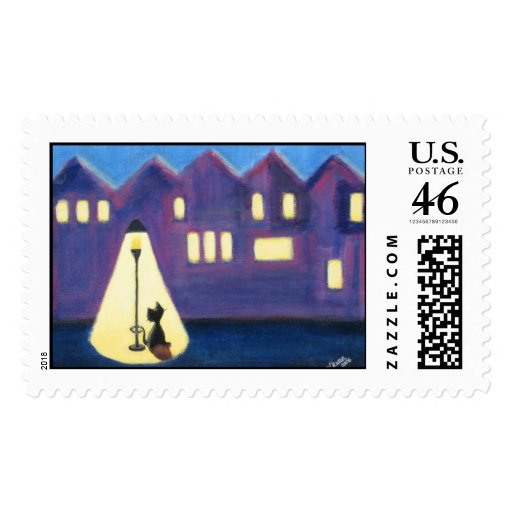 City Kitty Postage Stamp