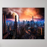 'City Never Sleeps' Scifi Fantasy Art Print