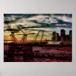 City - NY - Overlooking the Hudson Poster
