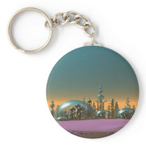 City of Glass Gold and Silver Keychain