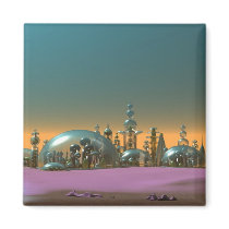 City of Glass Gold and Silver Magnet