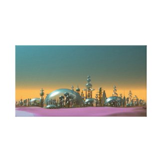 City of Glass Gold and Silver V1 Gallery Wrap Canvas