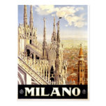 City of Milan Italian Travel Poster 1920 Postcards