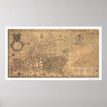City Of New York Map 1755 Print