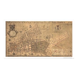 City Of New York Map 1755 Print