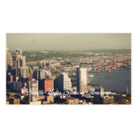 City of Seattle. View from city tower. Landscape Business Card Template